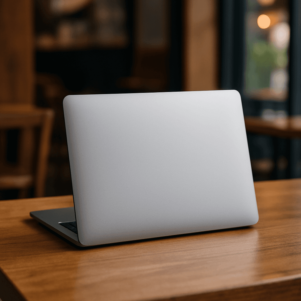 Laptop showing a 4" Scotty custom pet sticker